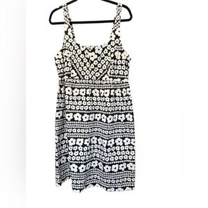 Motherhood Black White Printed Scoop Neck Maternity Dress Size Large So Cute